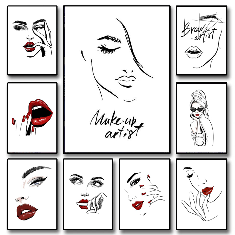 Beauty Of Makeup Quotes - Fashion Makeup Poster Sexy Beauty Woman