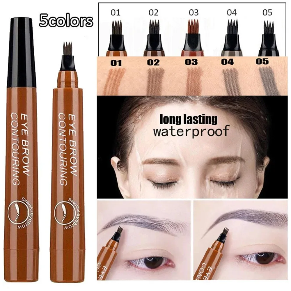 Eyebrow Pomade Pencil - 1Pcs Eyebrow Pen Waterproof Fork Tip