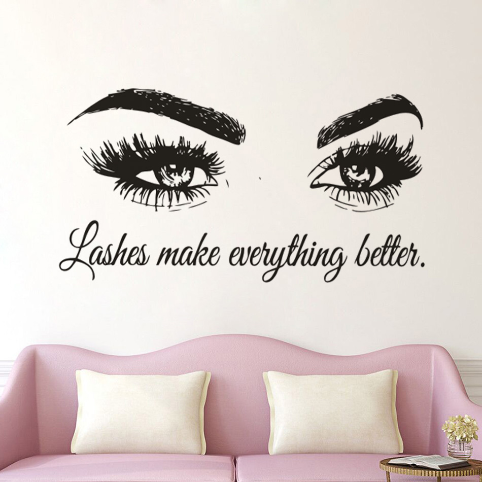 Beauty Of Makeup Quotes - Lông mi Vinyl Tường Decal Beauty