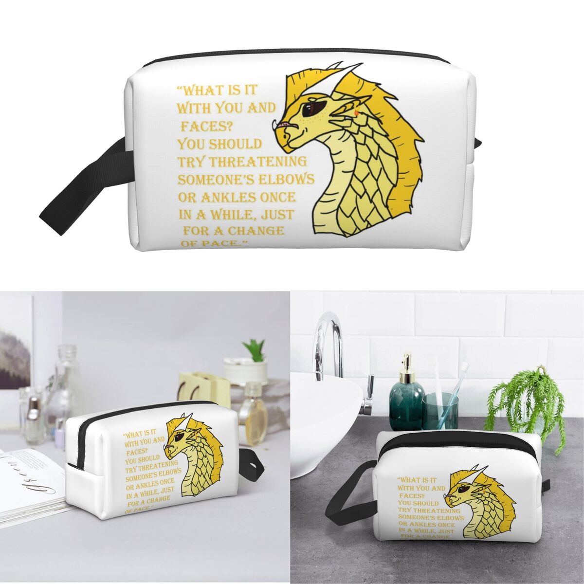 Beauty Of Makeup Quotes - Qibli Quote Makeup Bag Cosmetic Organizer