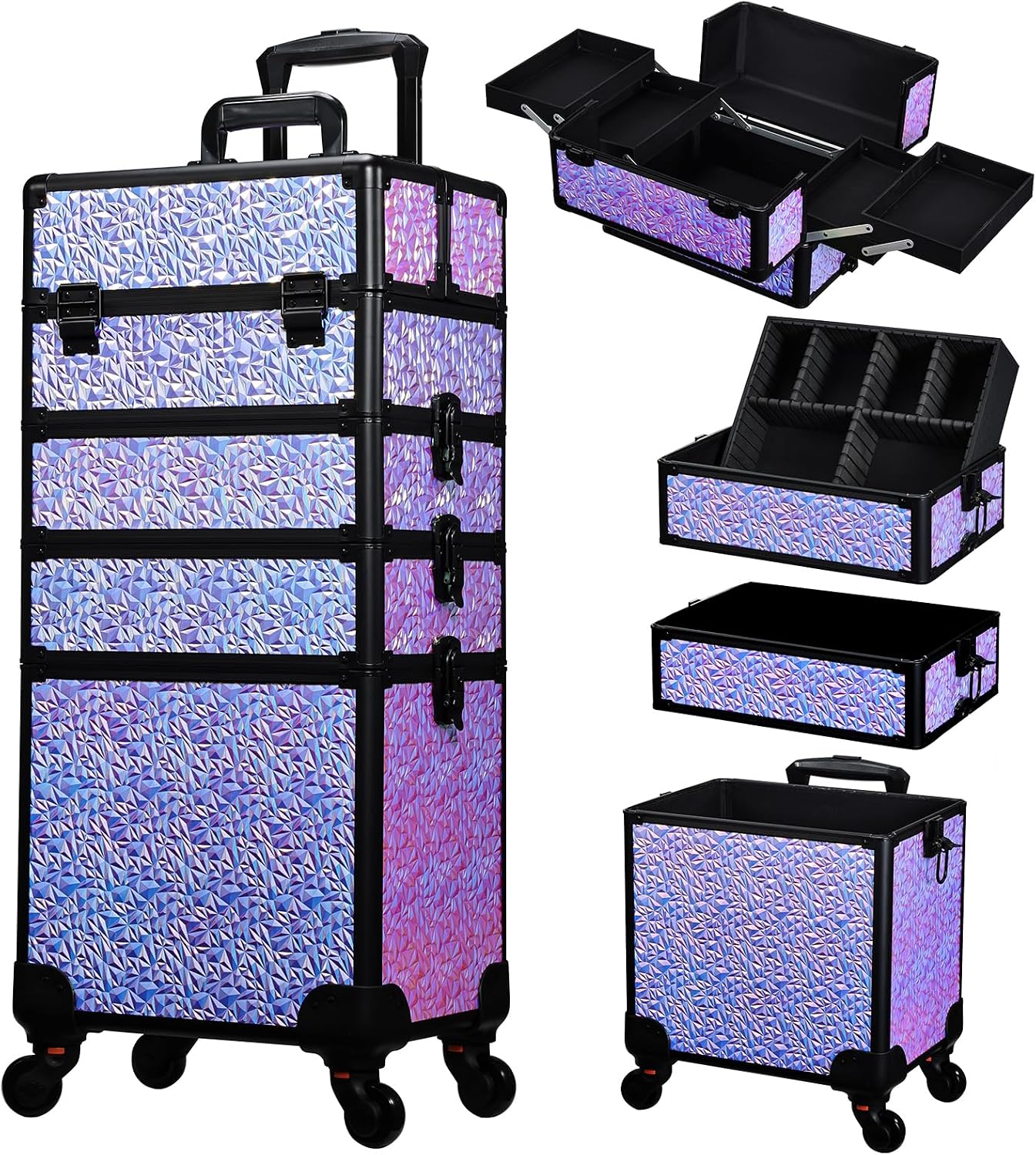 Beauty Makeup Vanity - Rolling Makeup Train Case, Large Cosmetology