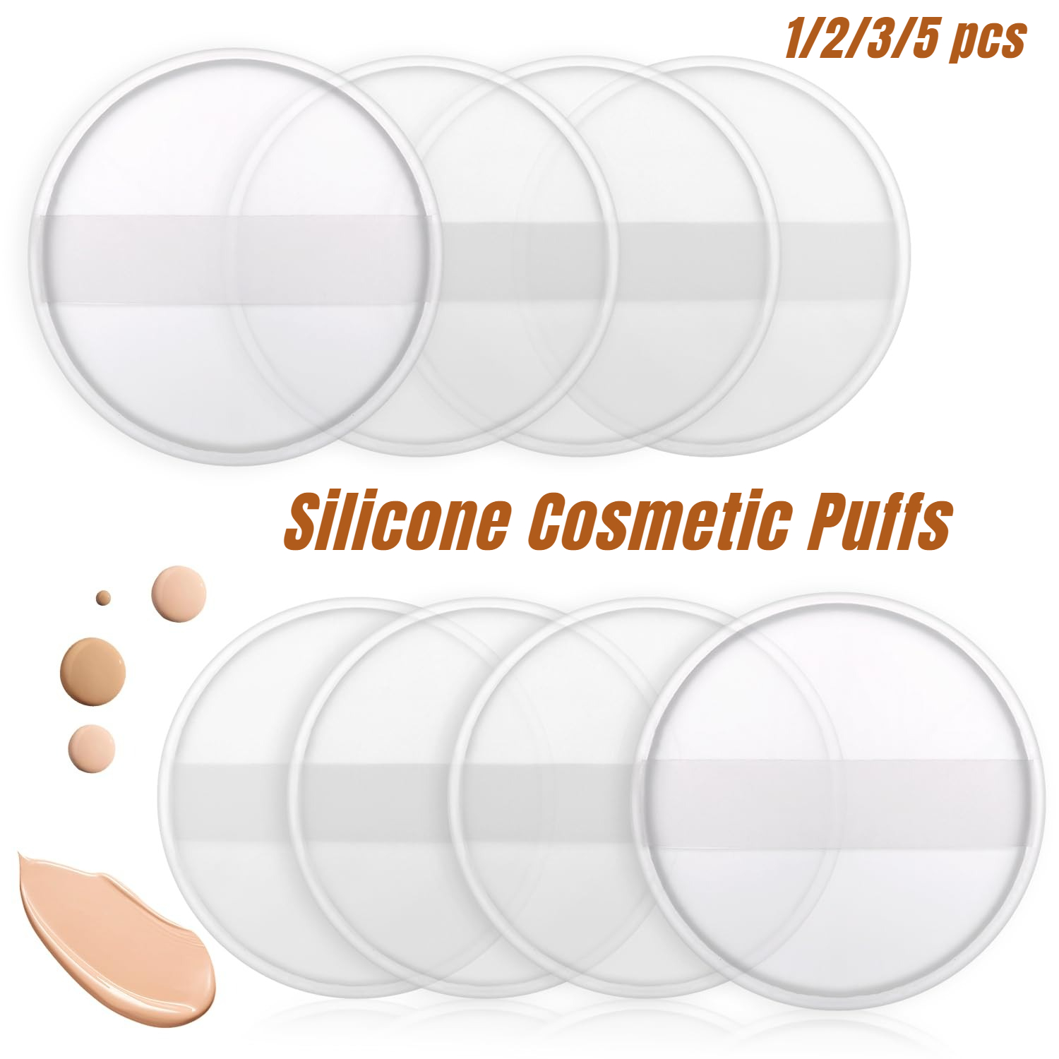 1-5Pcs Silicone Cosmetic Puff  - đánh giá và giá Beauty Makeup Blender