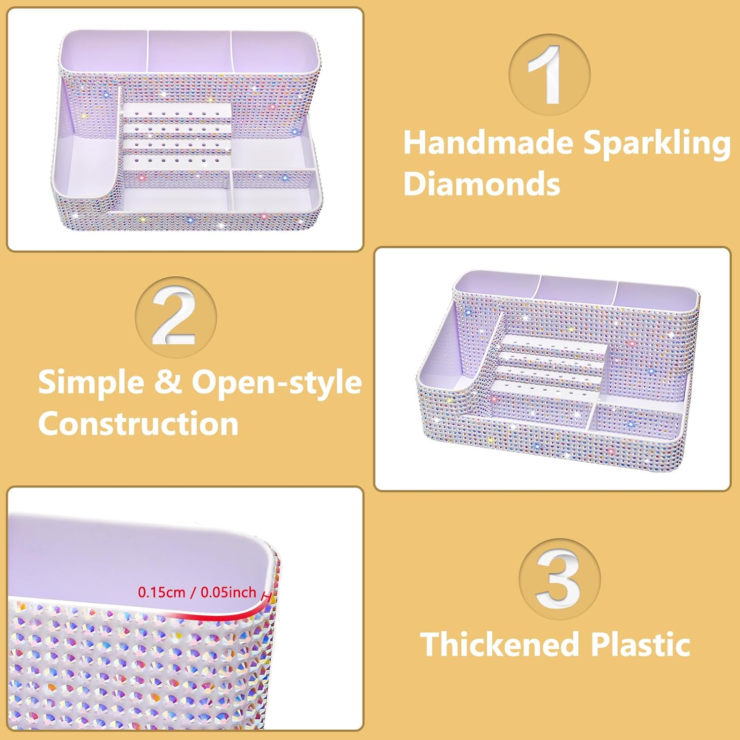 Large Capacity Clear Acrylic M - đánh giá và giá Beauty Makeup Supply