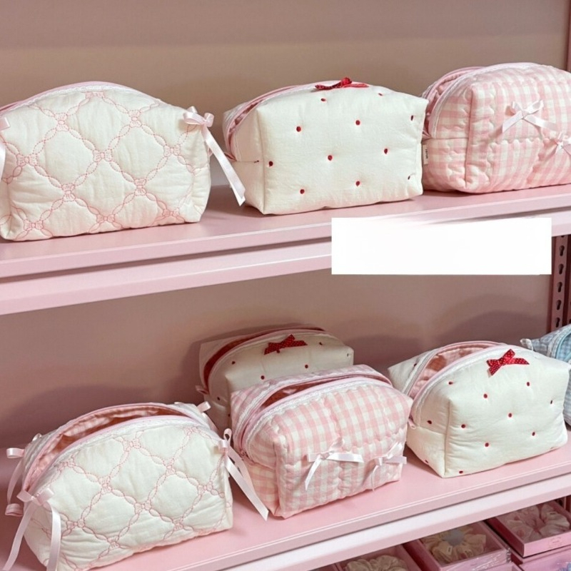 New Quilted Ins Makeup Bag Han - đánh giá và giá Beauty No Makeup