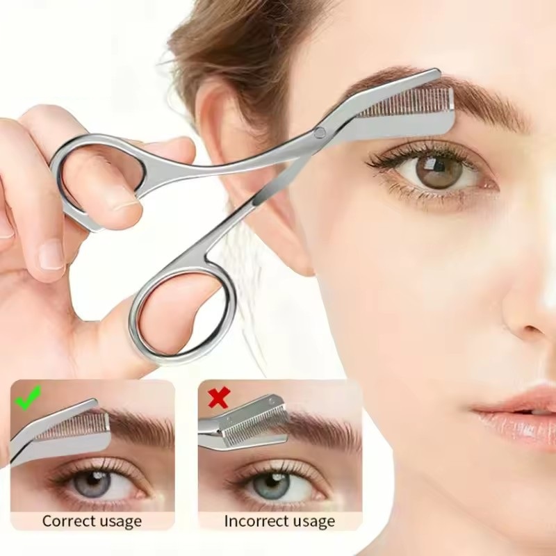 Safe Eyebrow Scissors with Com - đánh giá và giá Beauty Makeup Vanity