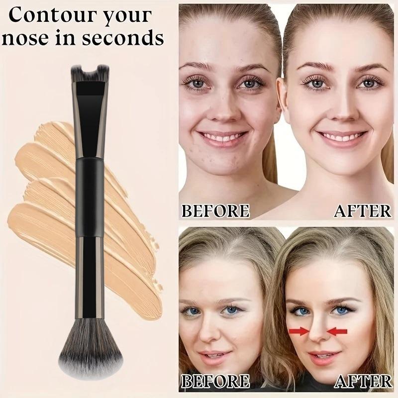 U-Shaped Dual Head Makeup Brus - đánh giá và giá Beauty Queen Makeup