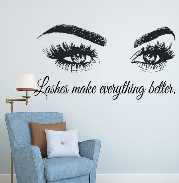 Lông mi Vinyl Tường Decal Beau - đánh giá và giá Beauty Of Makeup Quotes