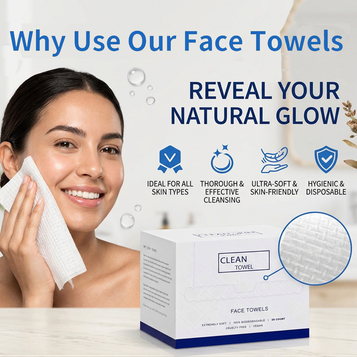 50Pcs/Box Disposable Face Towe - đánh giá và giá Beauty Makeup Vanity