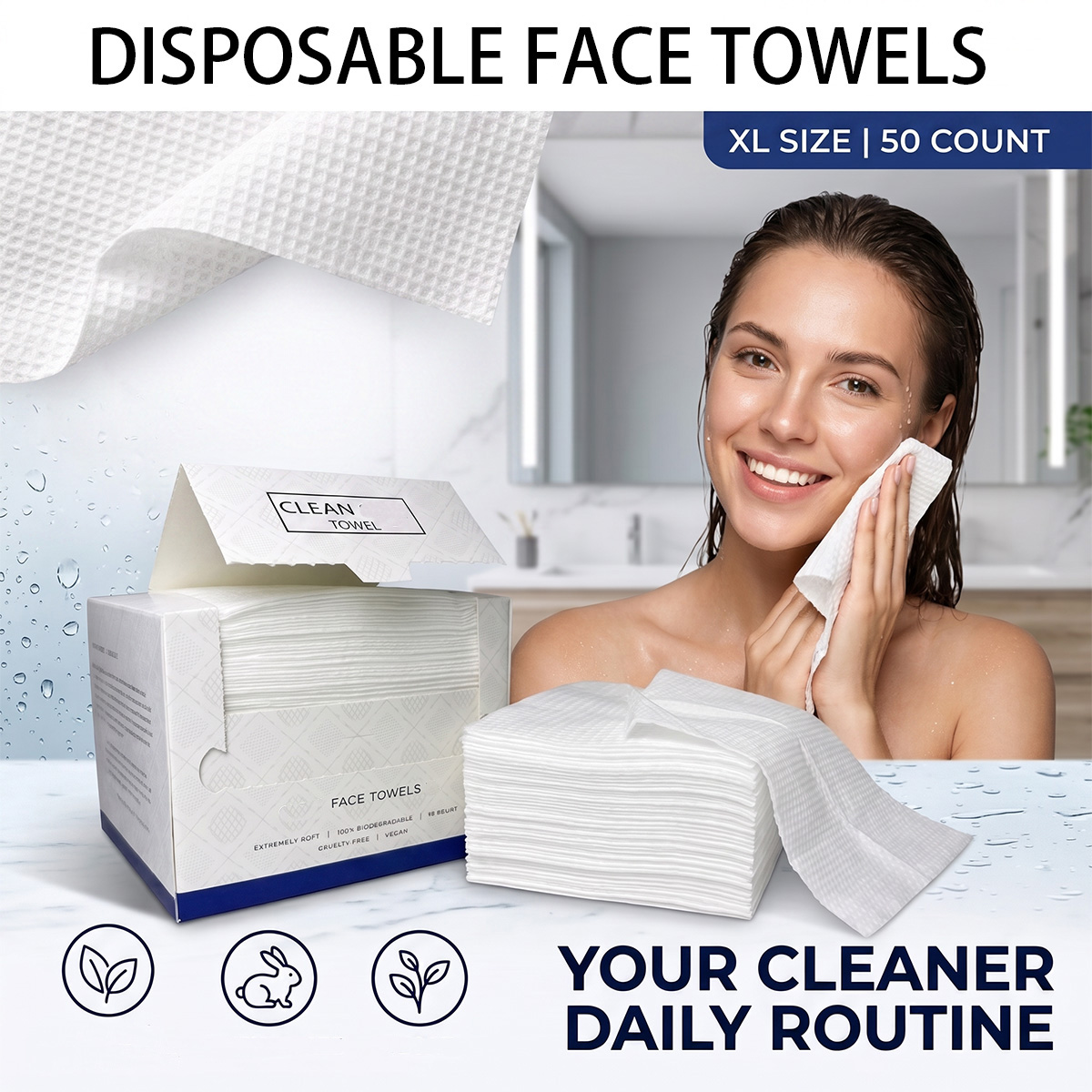 50Pcs/Box Disposable Face Towe - đánh giá và giá Beauty Makeup Vanity
