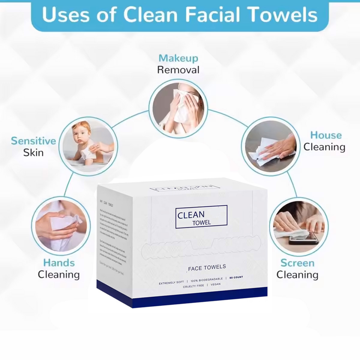 50Pcs/Box Disposable Face Towe - đánh giá và giá Beauty Makeup Vanity