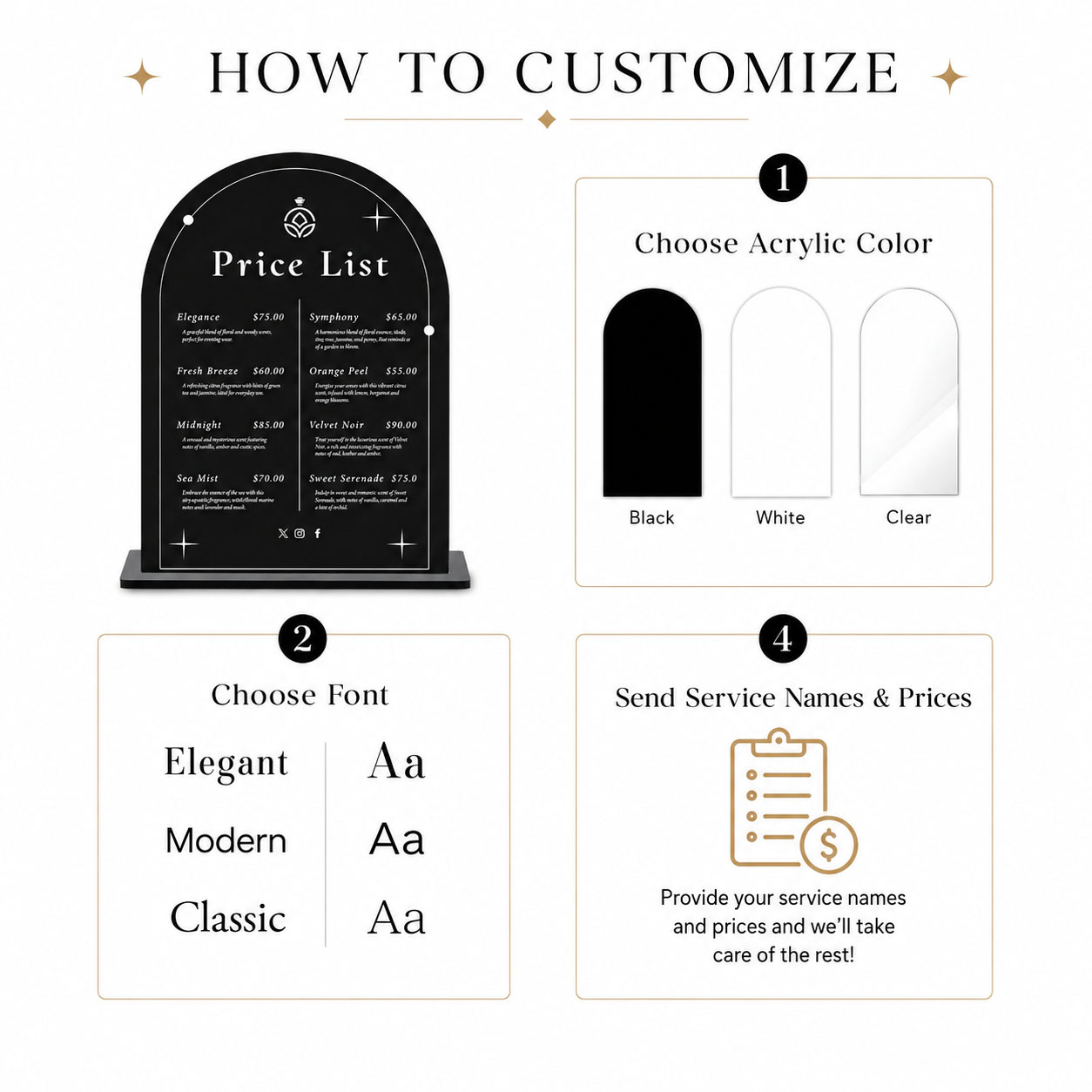 Custom Arch Acrylic Price List - đánh giá và giá Beauty Makeup List