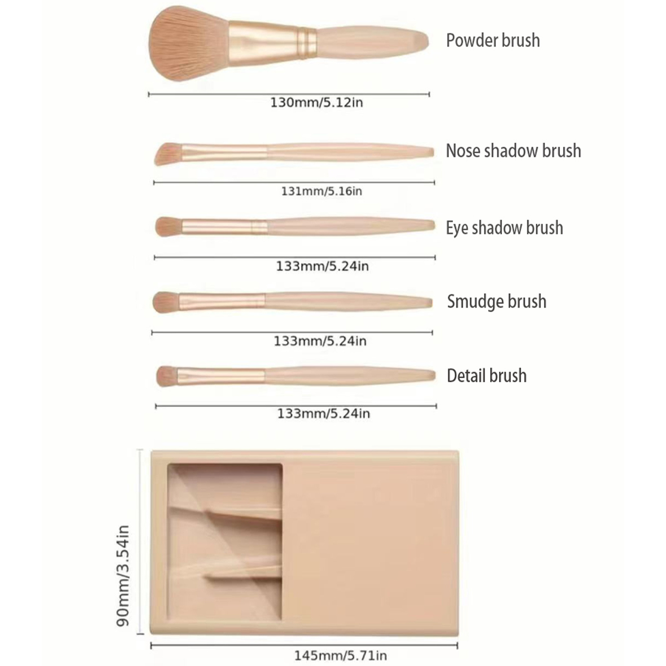 5pcs Cosmetic Brush Kit With M - đánh giá và giá Beauty And Makeup Quotes
