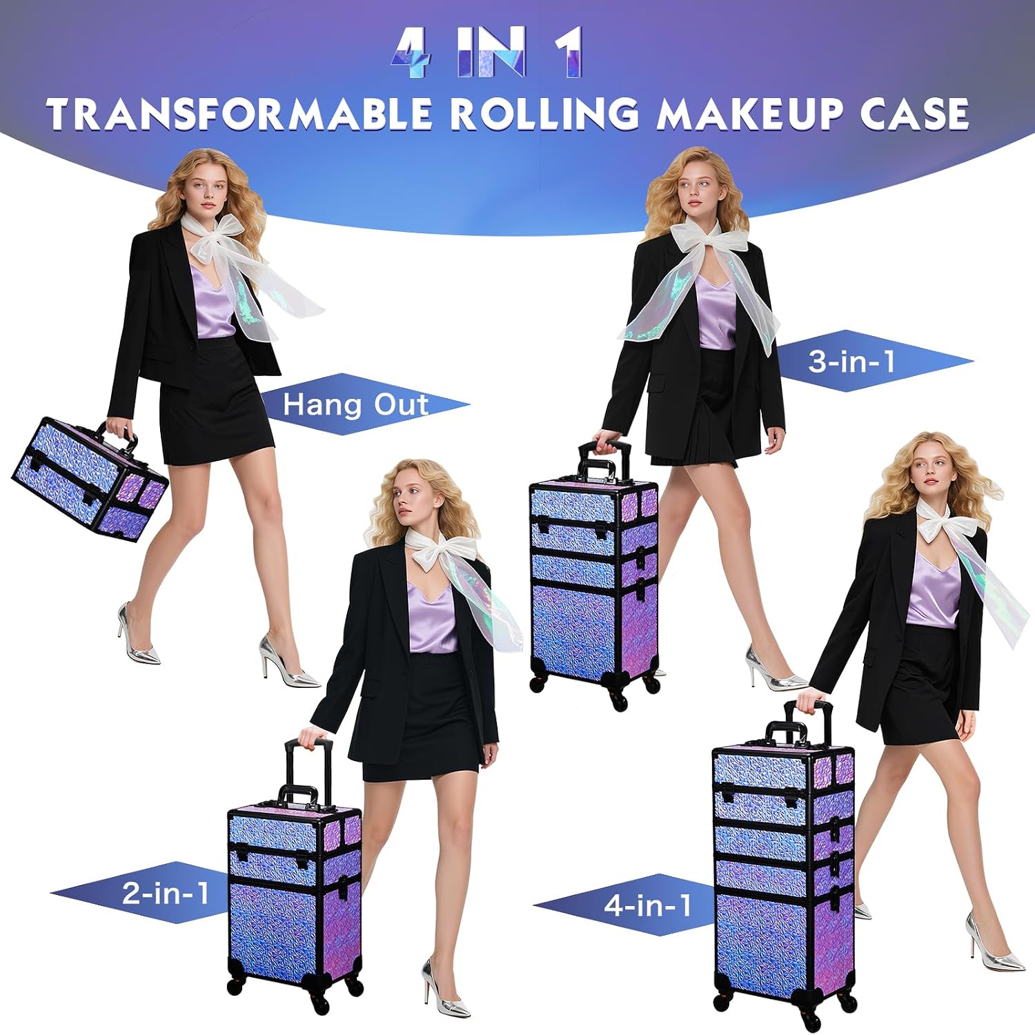 Rolling Makeup Train Case, Lar - đánh giá và giá Beauty Makeup Vanity