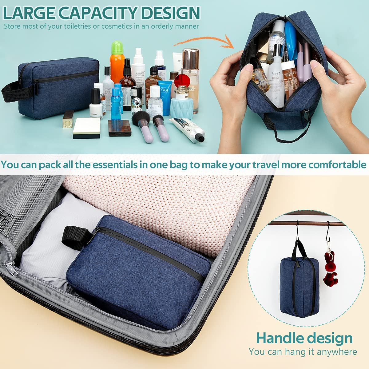 Travel Mens Toiletry Bag Women - đánh giá và giá Makeup Beauty Necessaire
